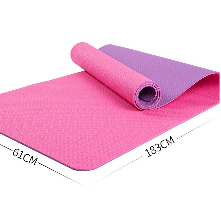 Thảm Tập Yoga TPE 2 Lớp 6mm Siêu Bền (TẶNG TÚI ĐỰNG THẢM )