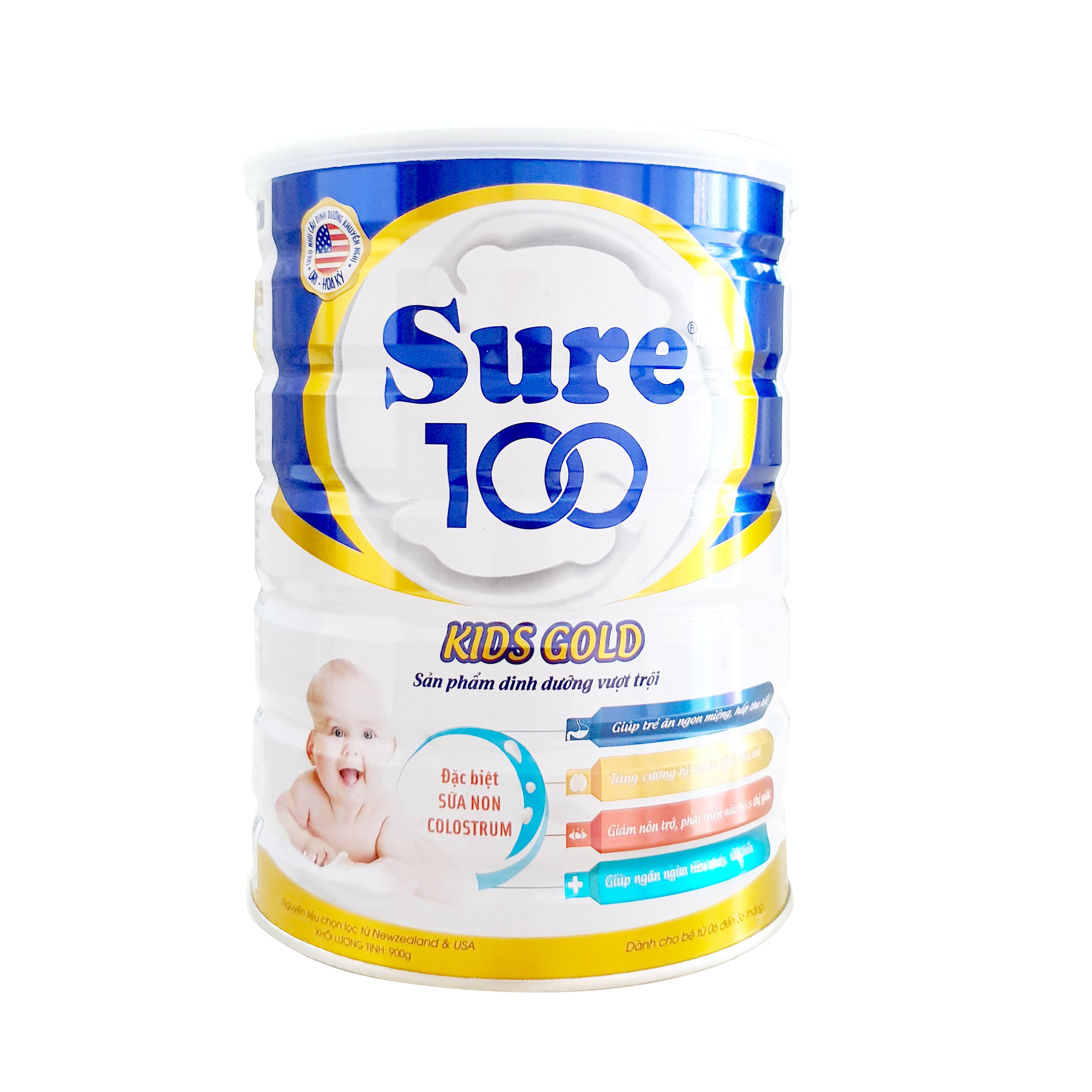 Sữa Bột Sure 100 Kids Gold (900gr)