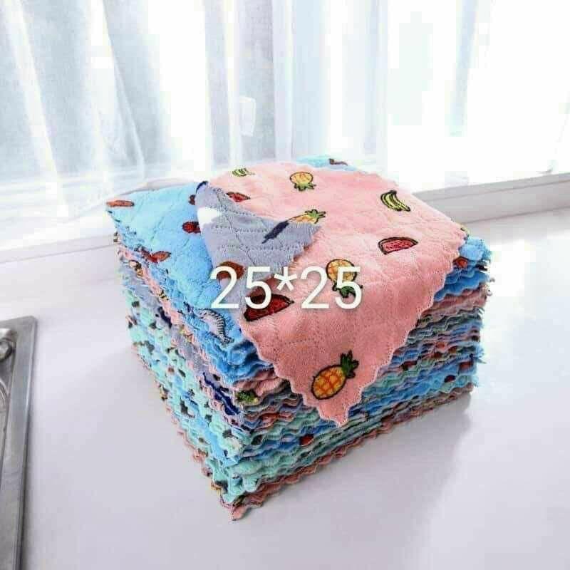 Set 10 Khăn lau bếp đa năng 2 mặt bản rộng vuông mới