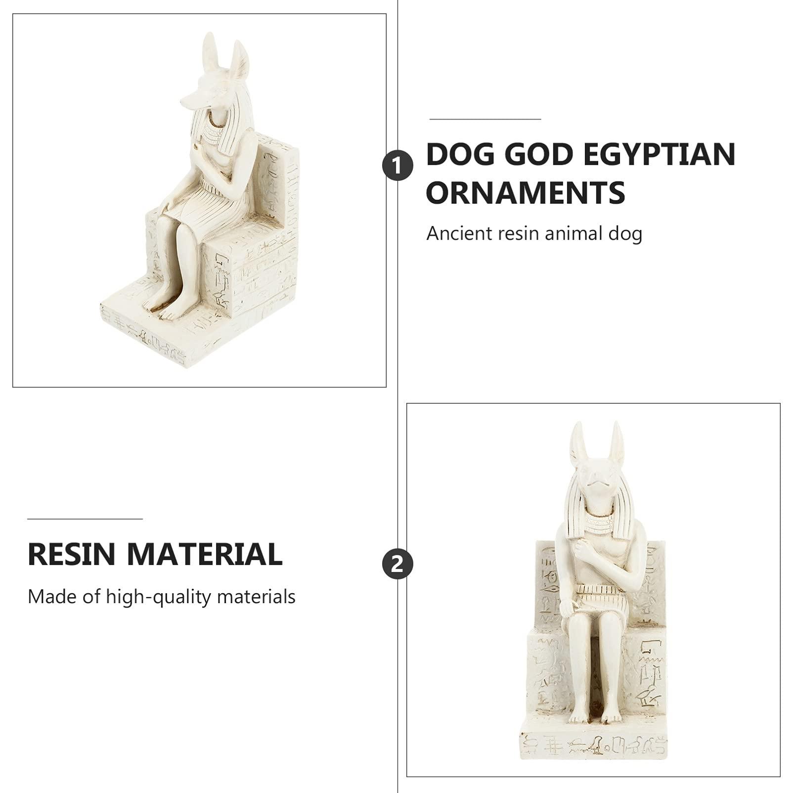 Bức tượng Ai Cập Anubis Jackal trong nhựa để trang trí bàn, nhà, hồ cá, cao 14,5 cm