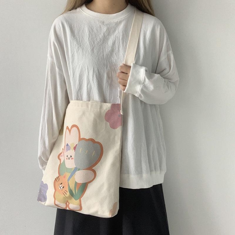 Túi vải tote nam nữ Unisex chất Canvas Đeo Chéo N.G.Os Trend 2022