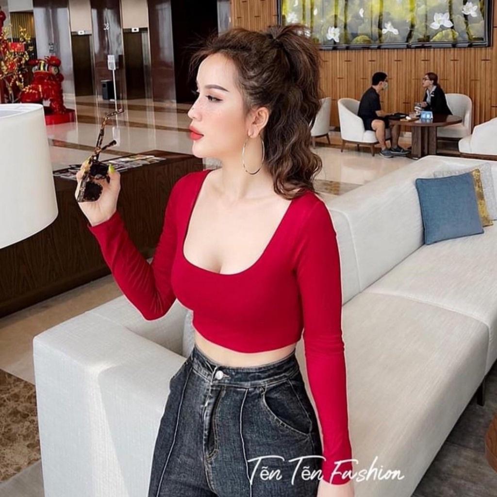 Áo thun nữ dáng croptop body co giãn 4 chiều