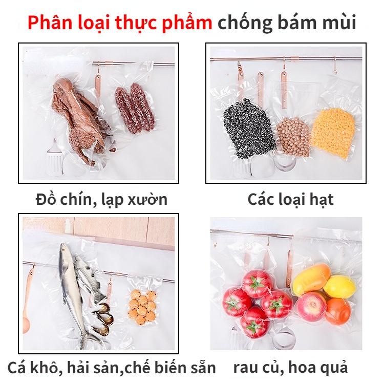 Túi Hút Chân Không Đựng Thực Phẩm Một Mặt Nhám Dạng Cuộn, Cuộn Túi Ép Chân Không Dài 500cm Full Size