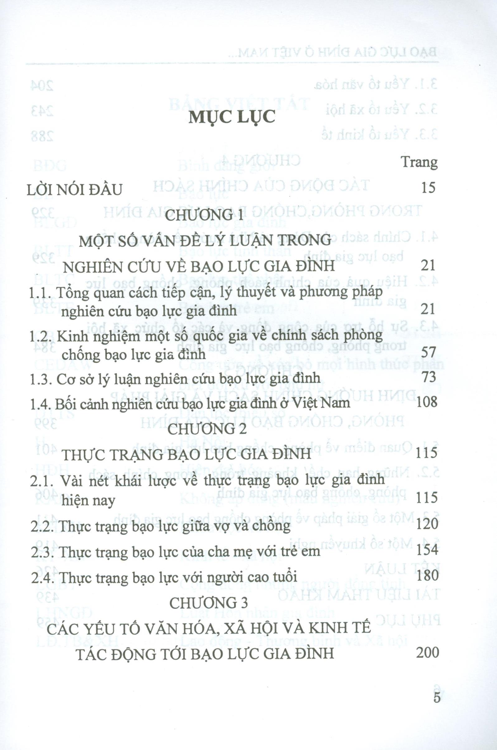 Bạo Lực Gia Đình Ở Việt Nam - Thực Trạng Và Các Yếu Tố Tác Động (Sách chuyên khảo)