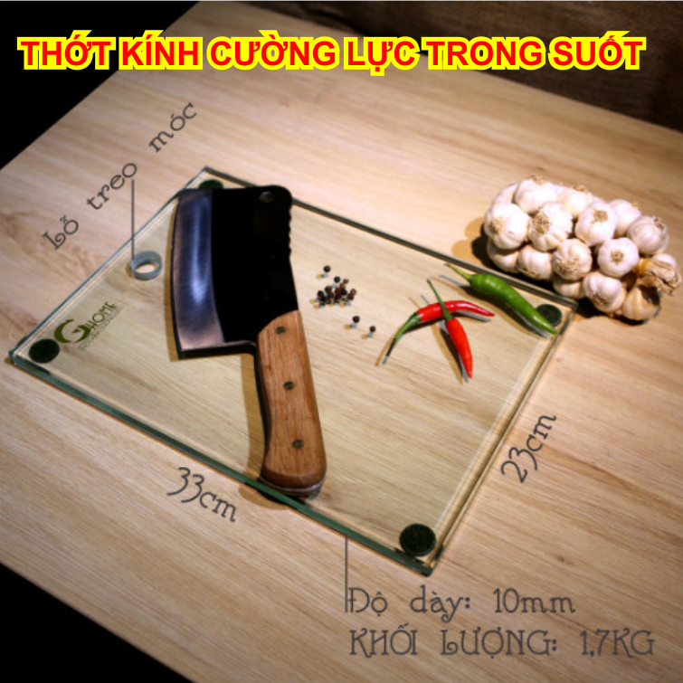 Thớt kính cường lực đẹp sang 1 thớt dùng cả đời, dễ vệ sinh luôn sáng bóng, tránh lây lan vi khuẩn - Trong Suốt