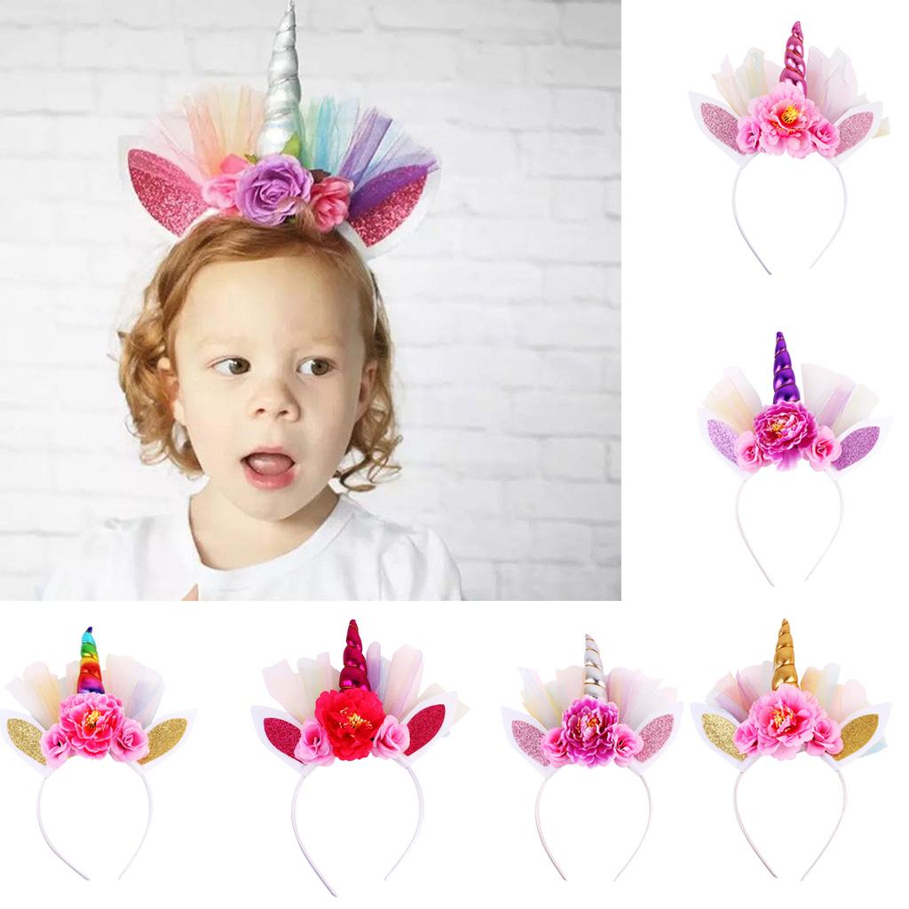Unicorn Kids Girls Hair Hoop Hair Clips Party Hair Accessories Silver