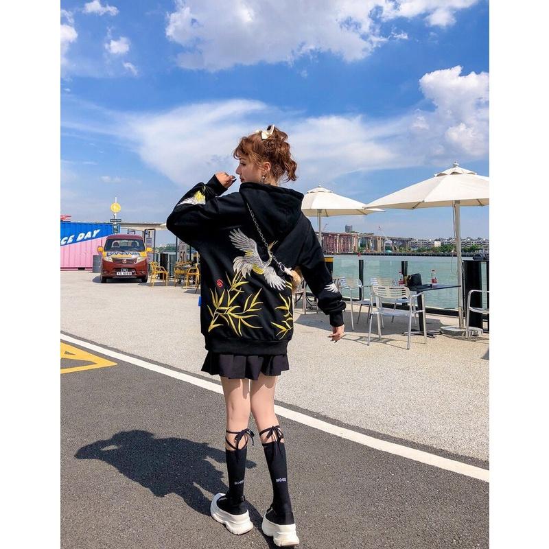 ÁO HOODIE UNISEX NAM NỮ IN CÒ TRẮNG