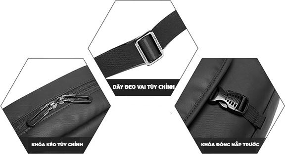 Túi đeo chéo, đeo vai Túi đeo vai nam có nắp đậy , chất vải Oxford cao cấp chống nước – THE MINI MESSENGER PRO T030