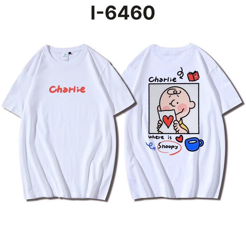 Áo Thun Cặp In Charlie Chó Snoopy Hoạt Hình