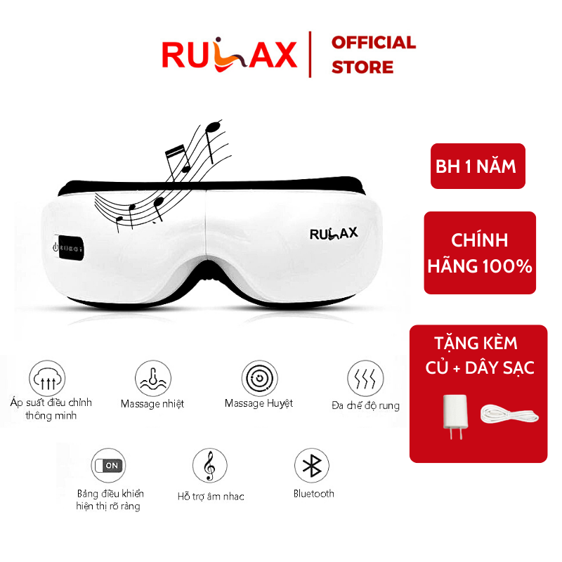 Máy Massage Mắt Thông Minh Rulax phiên bản mới nhất 2021 hỗ trợ Trị Mỏi Mắt, Thâm Quầng