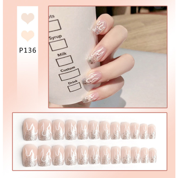 Bộ 24 móng tay giả nail thơi trang như hình (P136)