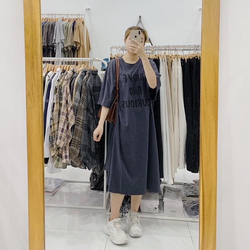 Váy suông cotton xẻ tà