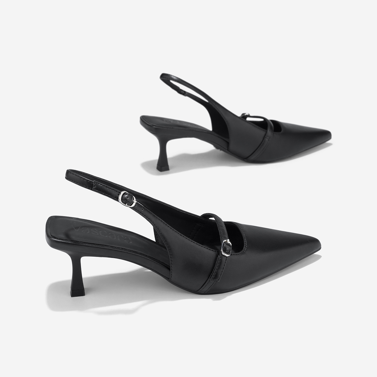 Vascara Giày Bít Mũi Slingback Nhấn Quai Buckle - BMN 0702