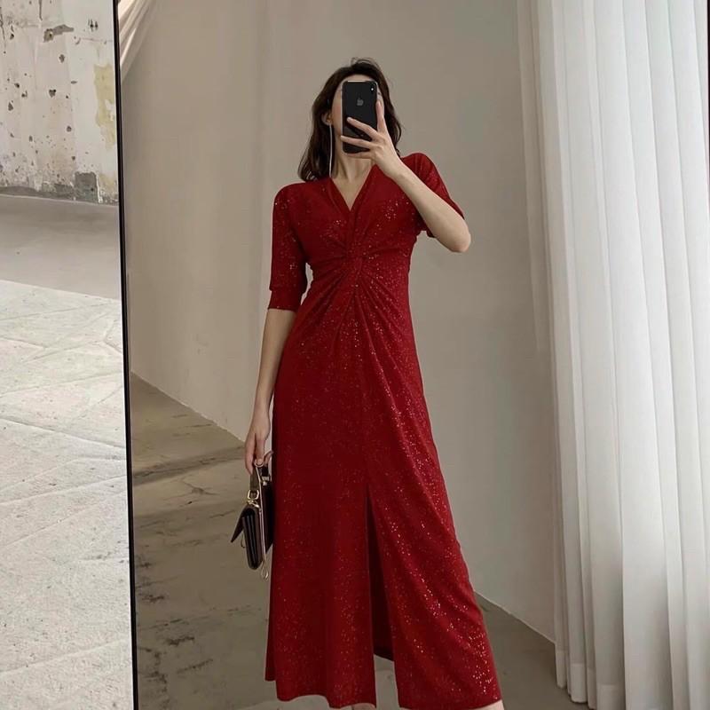 ĐẦM SAQUIN XOẮN EO
