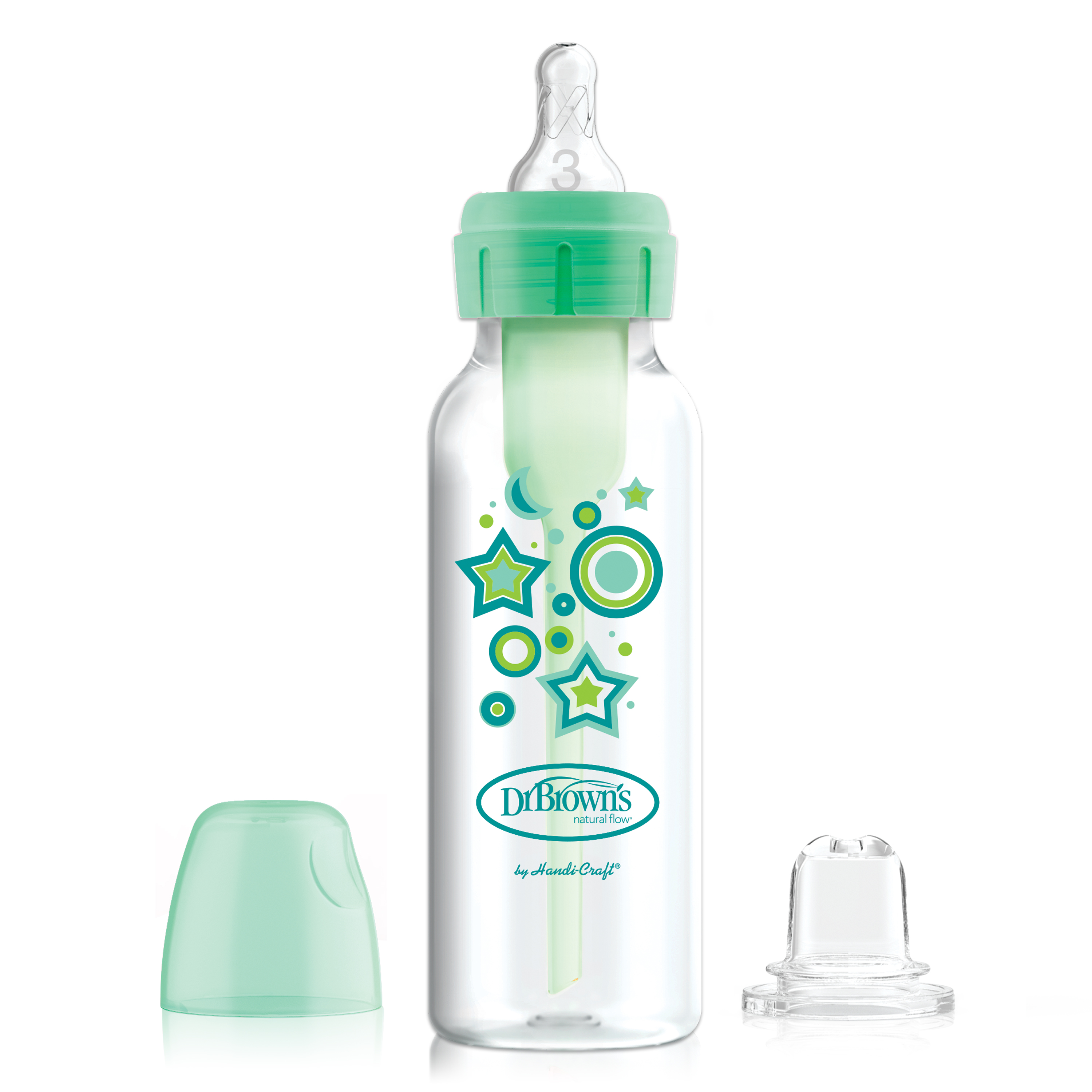 Bình sữa Dr.Brown's cổ thường 250ml nhựa PP Options Plus dòng chuyển đổi 2 giai đoạn