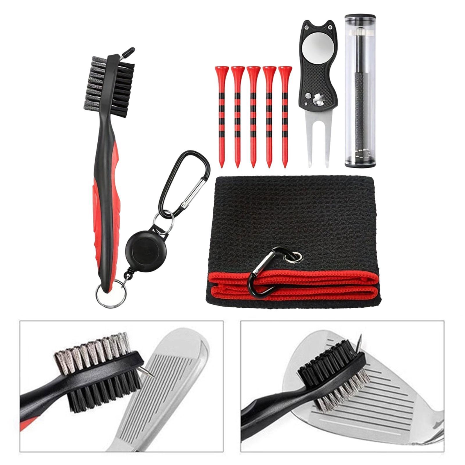 Golf Club Cleaning , Golf Towel Equipment Golf Bag Supplies, Golf Club Cleaner Brush Repair Tool for Game, Golf Irons