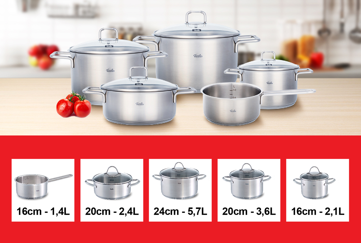 Bộ nồi 5 món Fissler Hamburg- Hàng chính hãng 100%