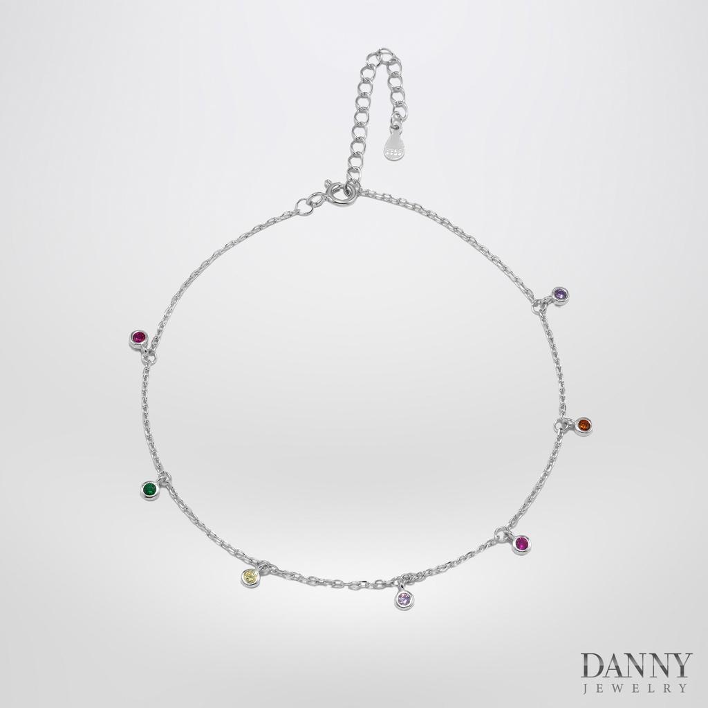 Lắc Chân Danny Jewelry Bạc 925 Xi Rhodium Phụ Kiện Đá Nhiều Màu LACY433