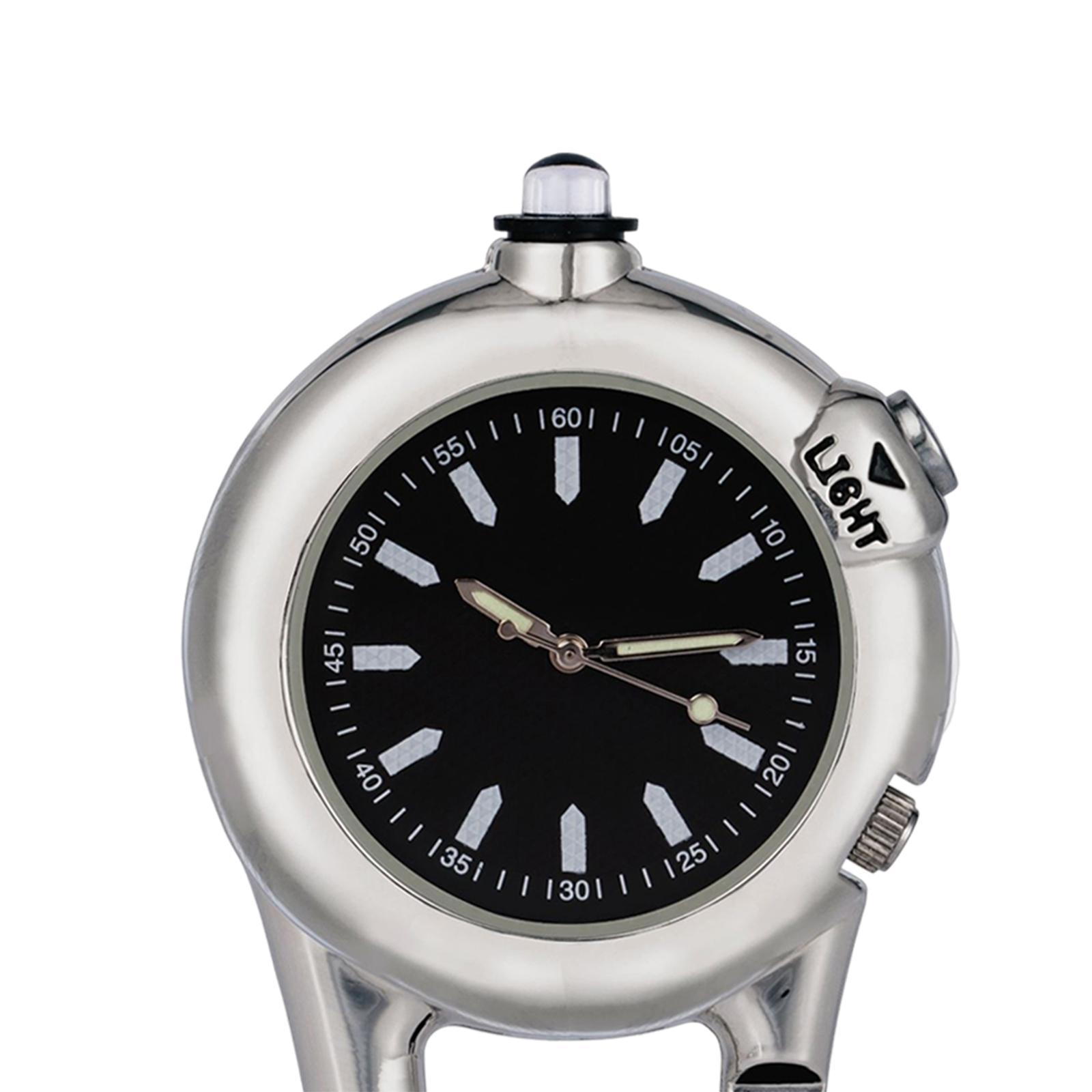 Portable Carabiner Pocket Watch Men Women Watch Luminous with Light Climbing Watch for Outdoor Activities Camping Home Hiking Gear
