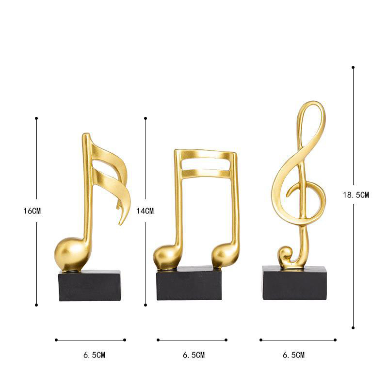 Mô hình 3 nốt nhạc, khoá sol mạ đồng bàn làm việc decor trang trí nhà cửa - Hàng chính hãng