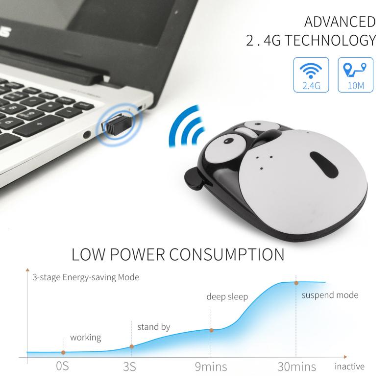 Chuột Quang Không Dây 2.4G Wireless Tiết Kiệm Điện Hoạt Hình Dễ Thương Chuột Máy Tính Im Lặng Sạc Thiết Mini 3D Chuột Cho Máy Tính Laptop