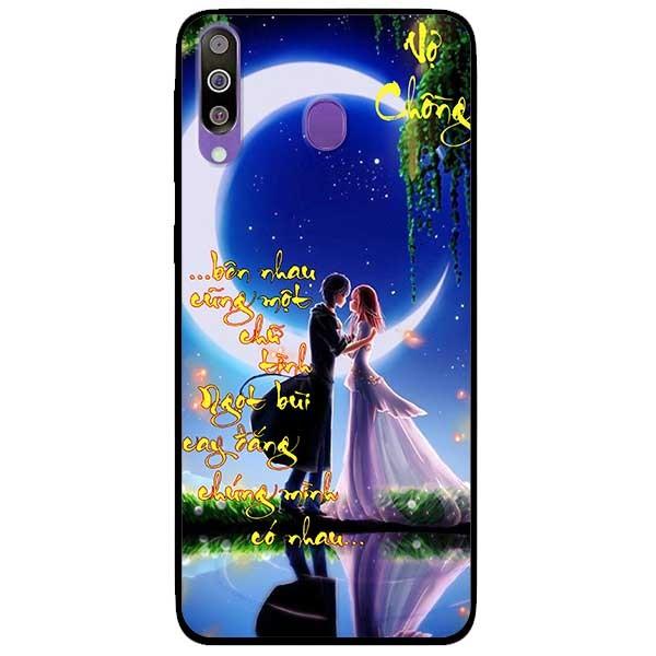 Ốp lưng dành cho Samsung Galaxy M30 mẫu Thư Pháp Vợ Chồng Ôm Nhau
