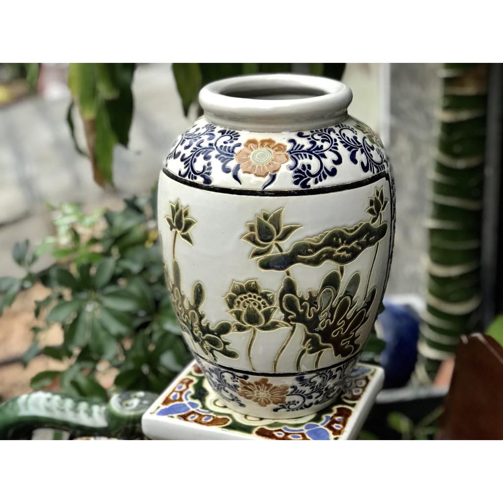 Bình Sen Trắng Gốm Sứ Nam Bộ 30
