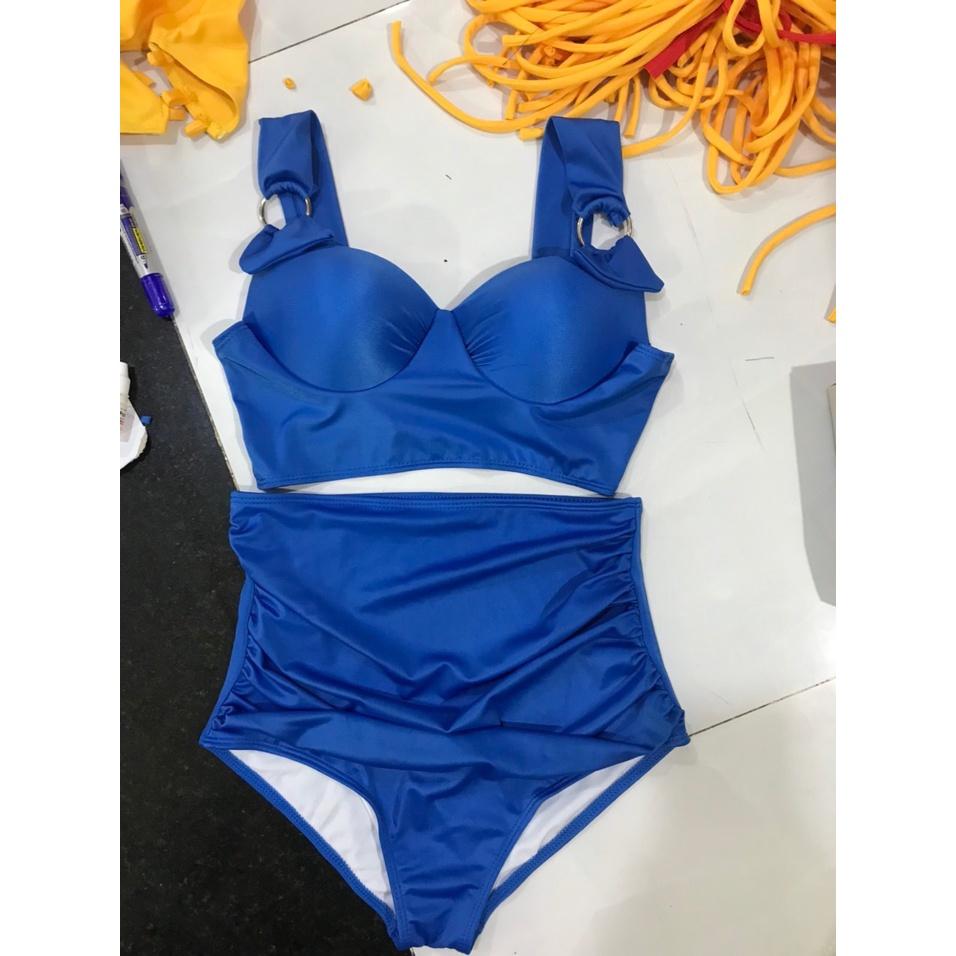 Bikini, Đồ Bơi Đi Biển Hai Mảnh Gọng Khoen Tròn Mới Cạp Cao HM-006