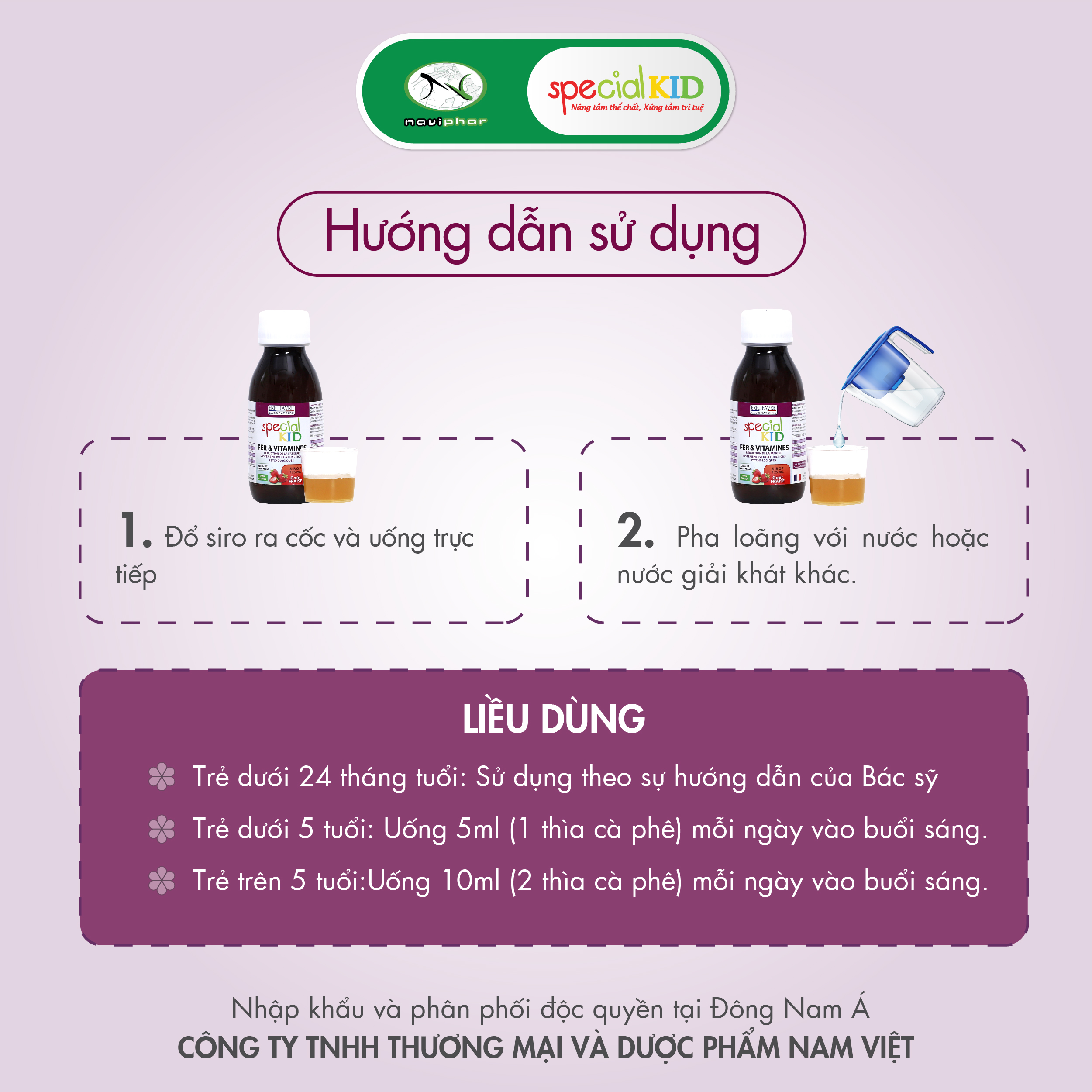 SPECIAL KID FER & VITAMINES - Siro Bổ sung sắt và các vitamin C, B2, B9, B12 - Giúp giảm thiếu máu do thiếu sắt - Nhập khẩu Pháp