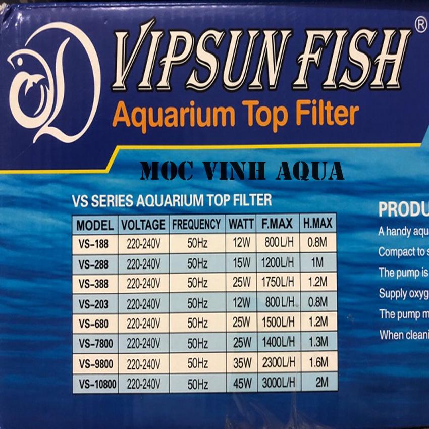 Máy Bơm Lọc Nước Hồ Cá kèm hộp lọc Vipsun Fish VS-188/ VS-288/ VS388 tiện lợi