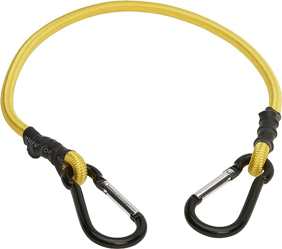 Dây ràng Cao su co giãn, loại móc Carabiner, dây dệt từ  chỉ polypropylent và lỏi cao su Grade A, đường kính 8mm, chiều dài 1m, tải trọng 20kg