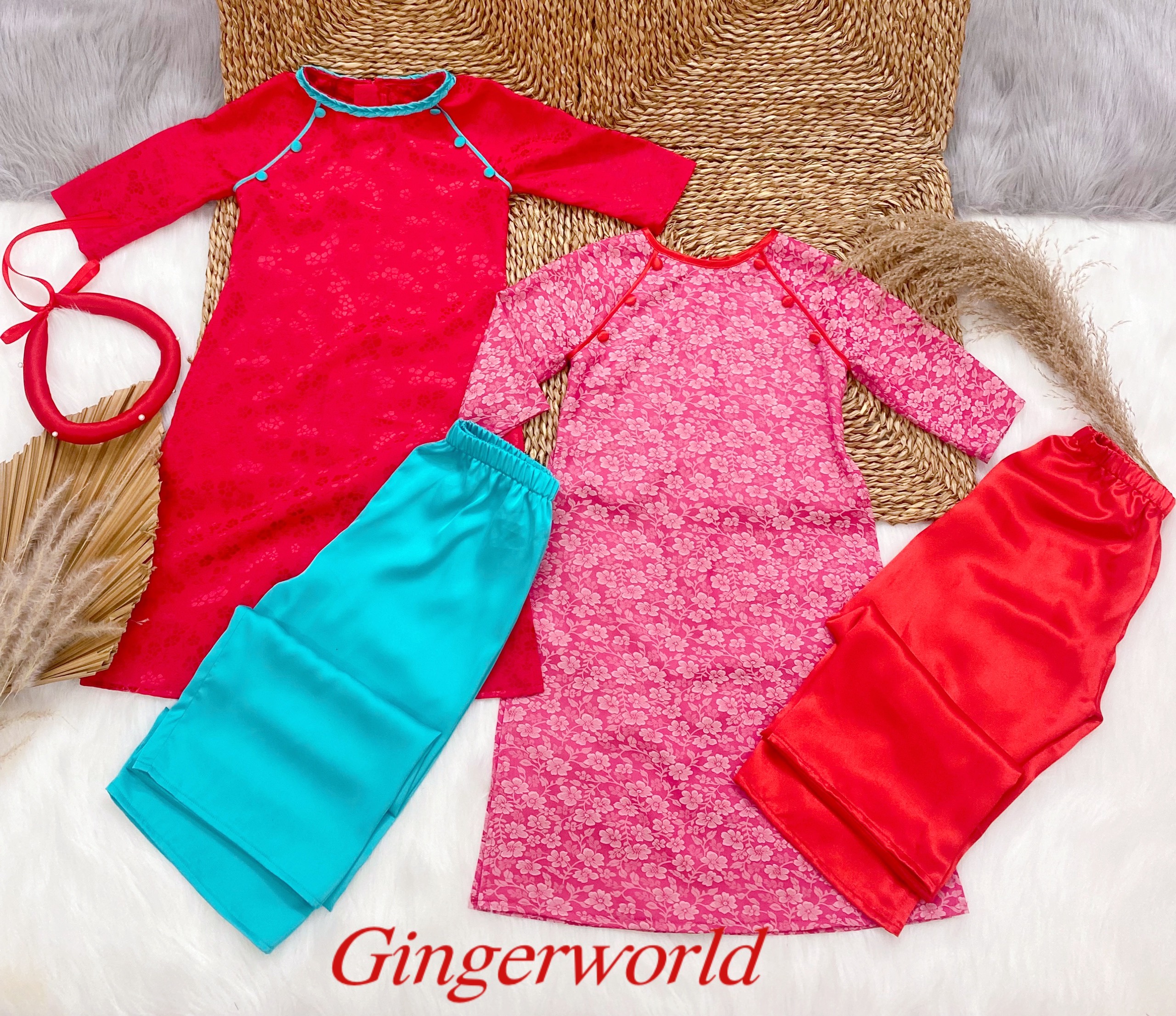 SET ÁO DÀI CHO BÉ AD71 - AD72GINGER WORLD