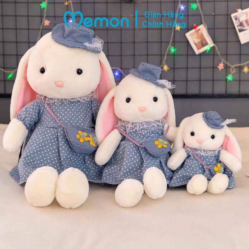 Thỏ Nhồi Bông Váy Mũ Cho Bé Cao Cấp Memon