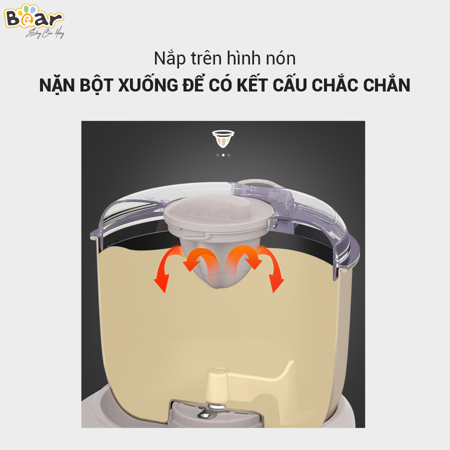 Máy Trộn Bột Đa Năng Bear 3,5L Ủ , Nhào Nhanh, Bản Cao Cấp Công Suất Lớn HMJ-A35Q2 - Hàng chính hãng