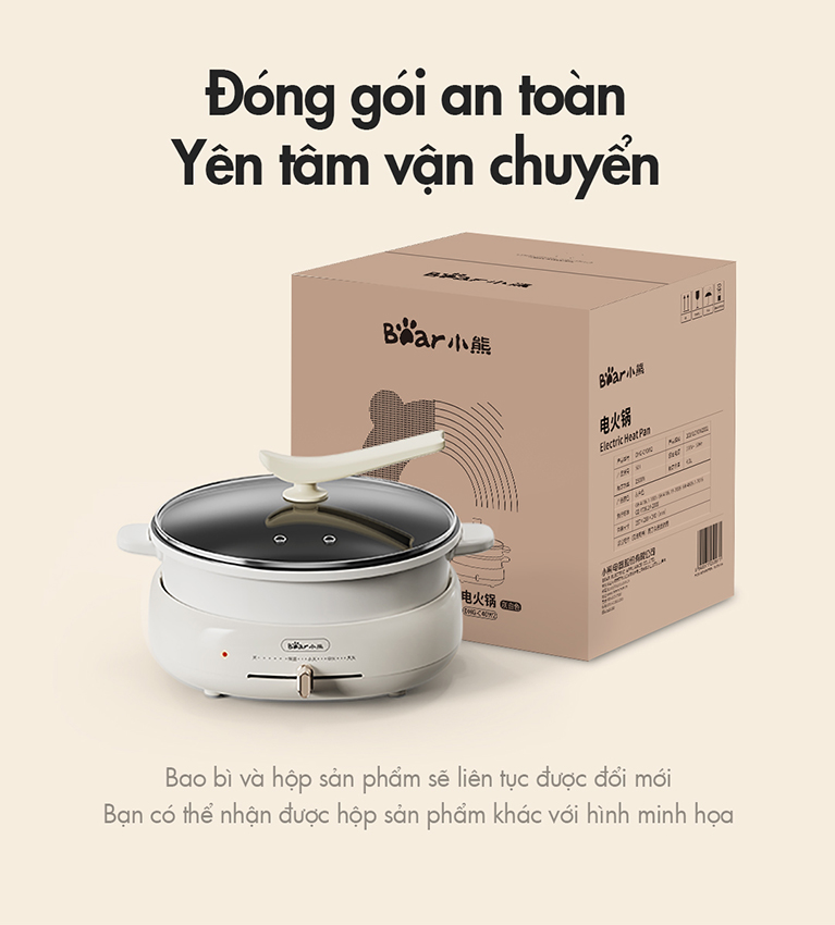 Nồi lẩu nướng đa năng Bear DHG-C40W2 - Hàng chính hãng