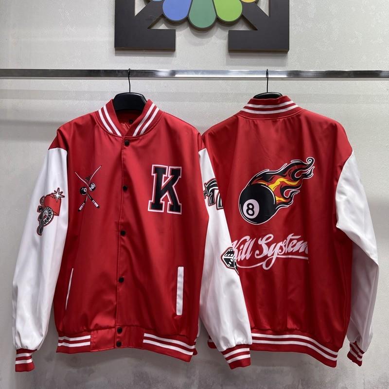 Áo khoác dù Áo varsity Bomber Kill System vài dù nam nữ Kun Shop