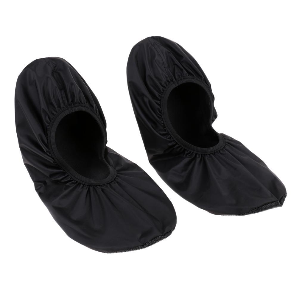 2 Pair Durable Bowling Shoe Covers Non Skid Shoe Shield - Black