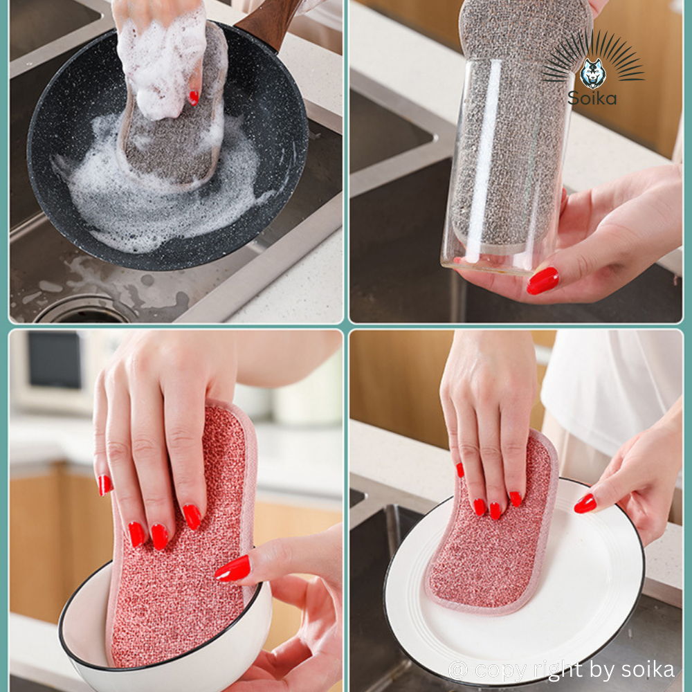 Miếng Rửa Chén Bát Cọ Rửa Xoong Nồi Chảo 2 Mặt Soika SK-A06
