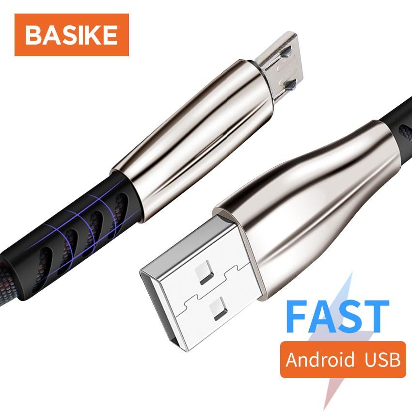 Cáp sạc 2.1A bện nylon BASIKE CB03 sạc nhanh và truyền dữ liệu cho USB Android-Hàng chính hãng
