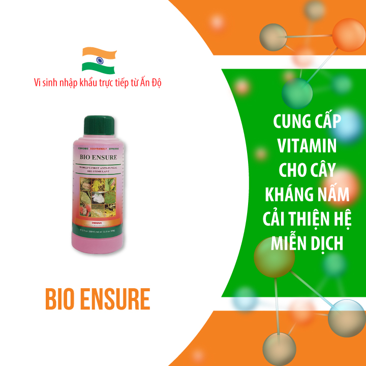 BIO ENSURE - Chai 350 ml - Kháng nấm và ức chế các bệnh của cây, cung cấp vitamin thúc đẩy hệ miễn dịch tự nhiên của cây trồng.