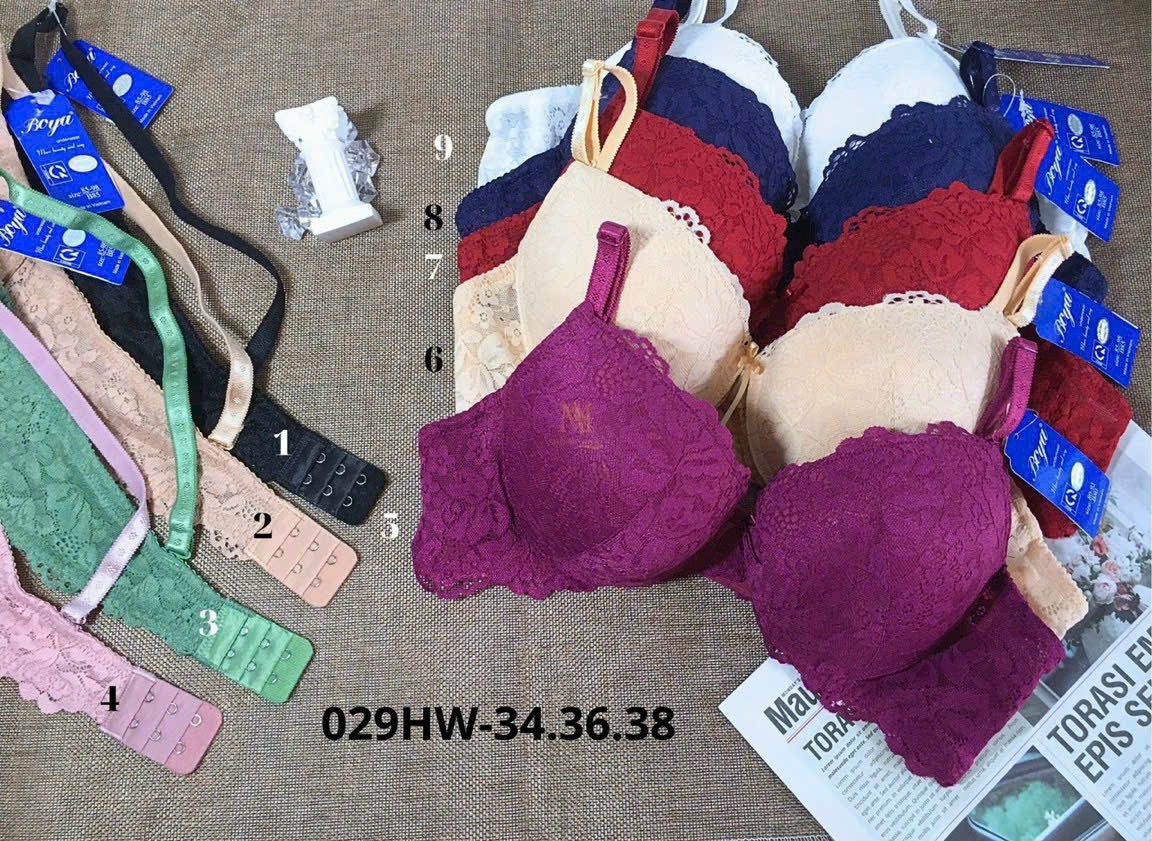 Áo Lót Nữ Ren Siêu Dày Nâng Ngực Boya 029HW – 9 Màu Hot, Size 34-38