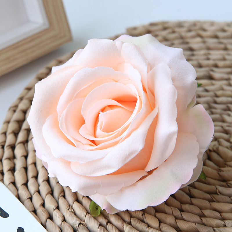 Đầu Hoa Hồng Lụa Cao Cấp 10cm Trang Trí Tiệc Decor Đồ Handmade