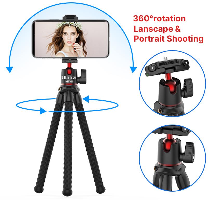 Ulanzi MT-11 Chân máy mini bạch tuộc linh hoạt cho điện thoại thông minh iPhone Máy ảnh DSLR SLR Gopro Vlog Chân máy ảnh tự sướng 2 trong 1 di động Màu sắc: Quà tặng từ xa