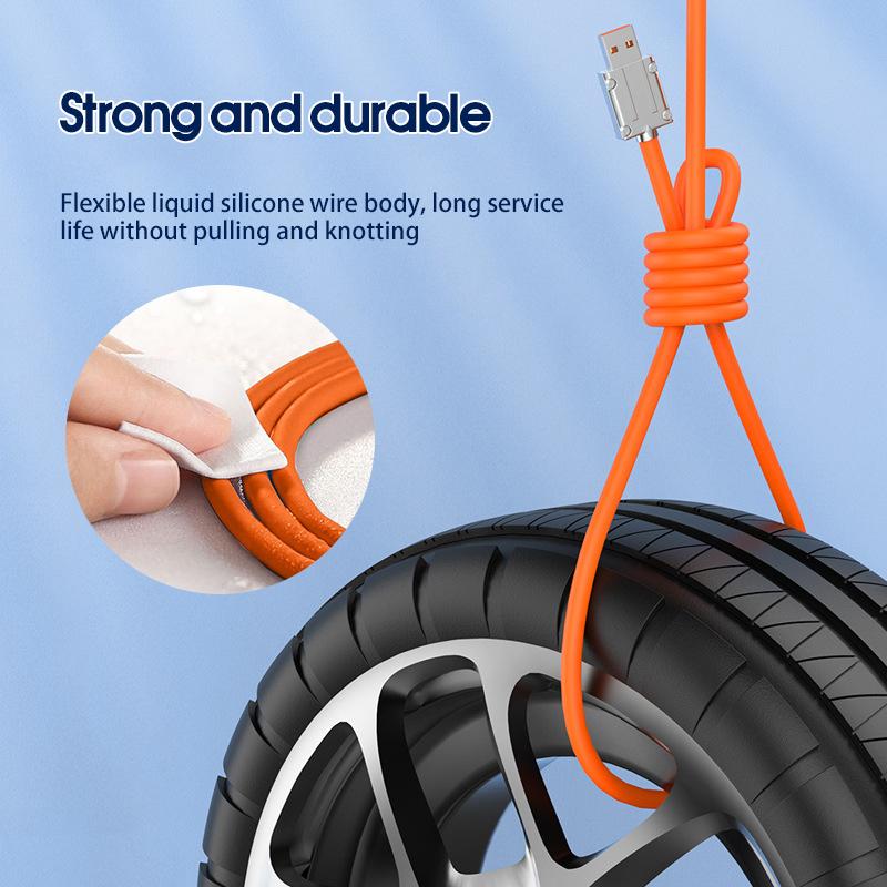 Cáp Sạc Nhanh 3 Đầu 120w Hỗ Trợ Sạc Cổng Type C/IP/Micro Cáp Sạc Nhanh 3 Trong 1 Bằng Silicone Và Hợp Kim Kẽm