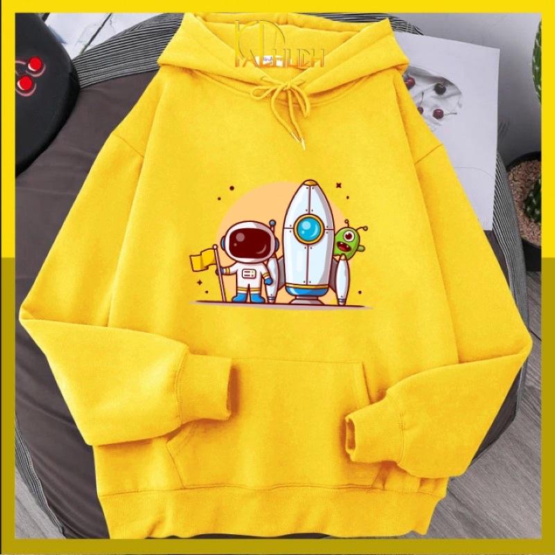 Áo hoodie in phi hành gia Ms01, size từ 40-70kg cho cả nam và nữ,chất liệu vải nỉ mềm mịn thích hợp mặc cặp có 12 màu