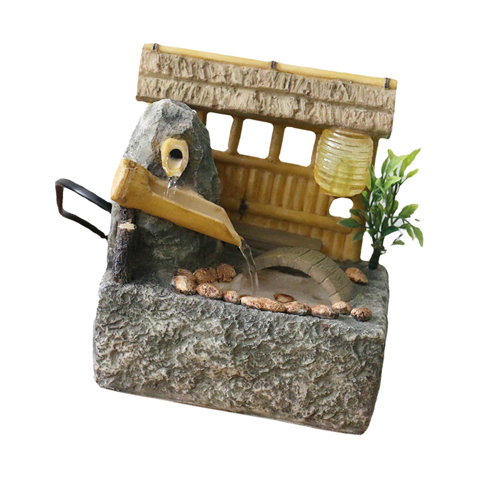 Tabletop Fountain Waterfall Fountain Landscape with Light Decoration Flowing Water Fountain Indoor Fountain for SPA, Meditation, Relaxation