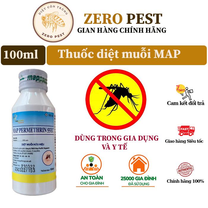 Thuốc diệt muỗi MAP 50EC, chai 100ml, thuốc diệt muỗi trong gia dụng và y tế