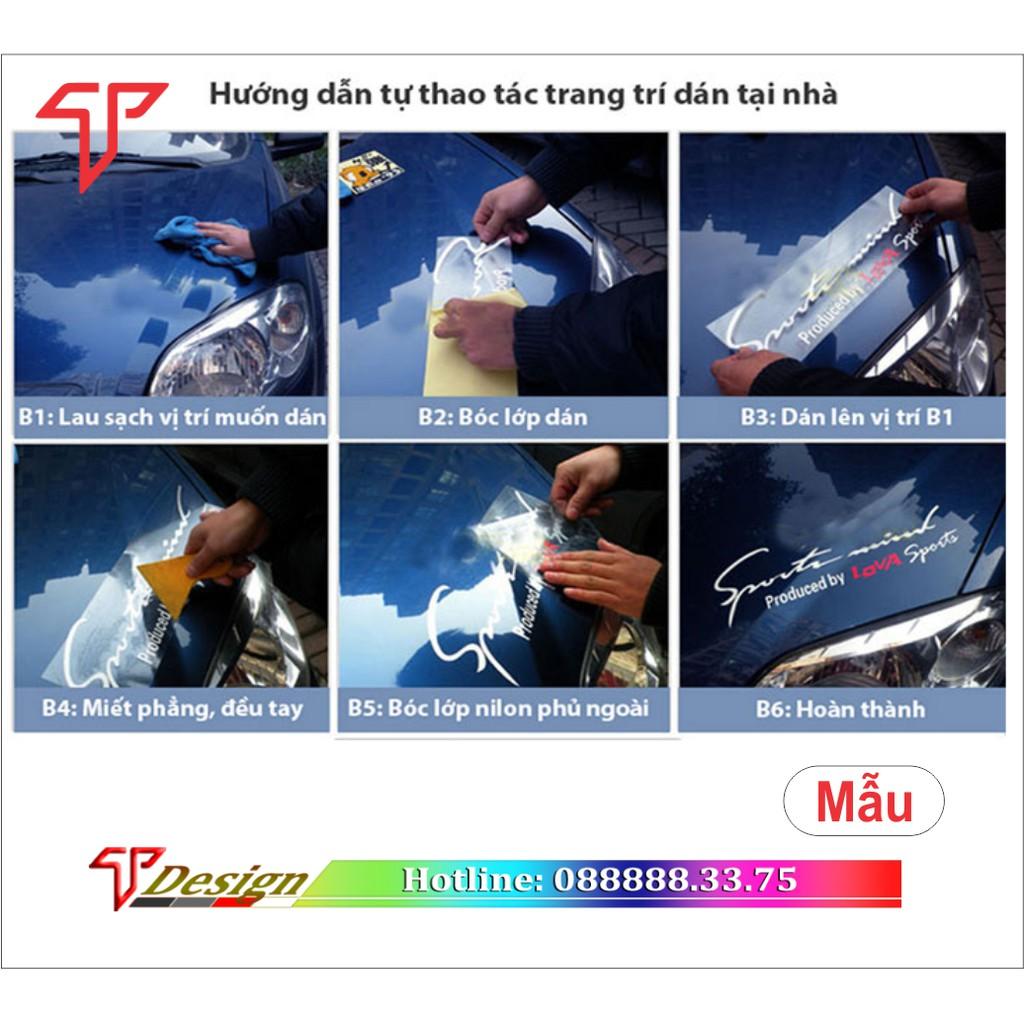 Bộ decal cho xe Fortuner, tem dán sườn cho xe SUV, tem thiết kế độc lạ WRAP 82, KT 343x15cm