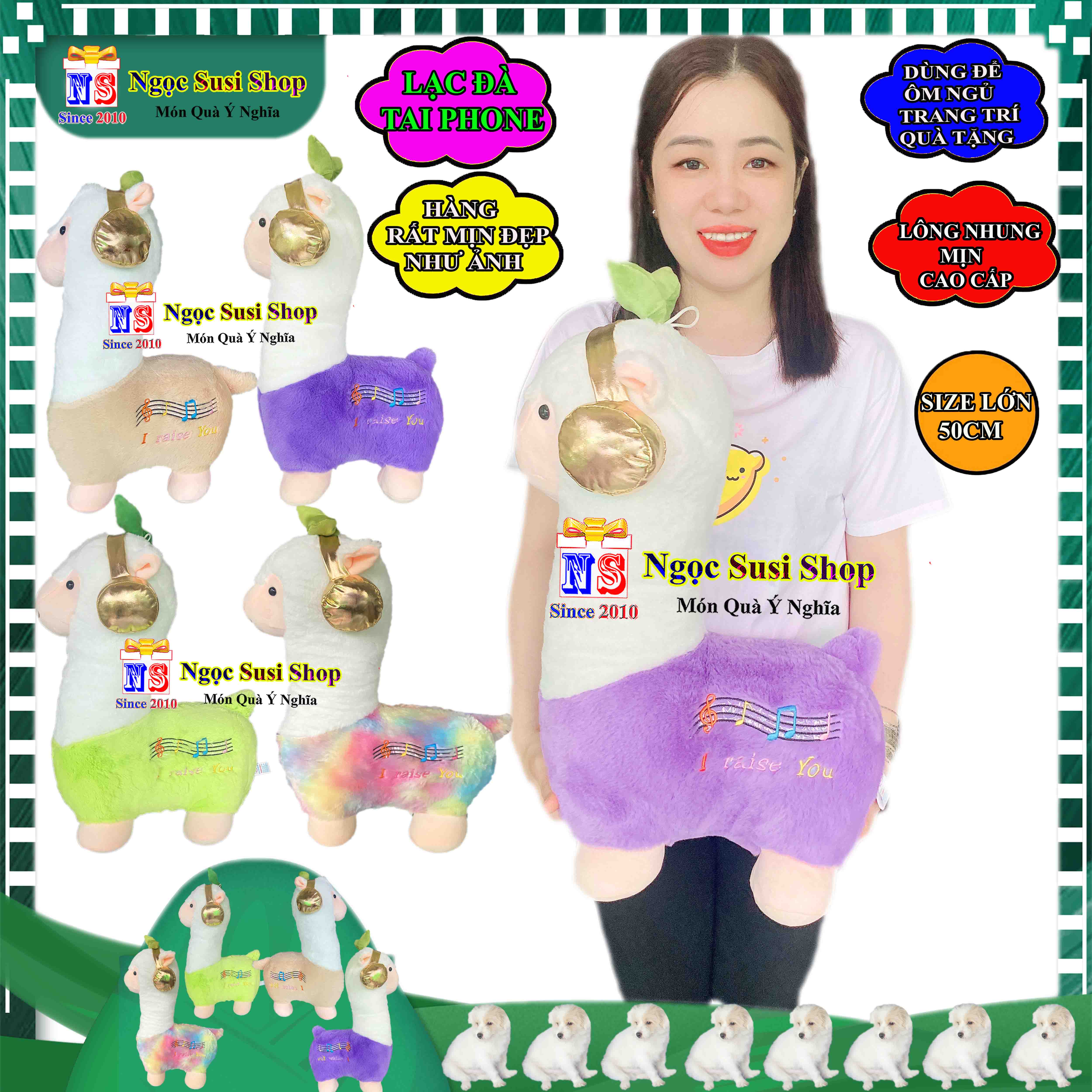 GỐI ÔM CON LẠC ĐÀ ĐEO TAI PHONE RẤT MỀM MỊN SIÊU ÊM - GẤU BÔNG HÌNH LẠC ĐÀ CAO CẤP