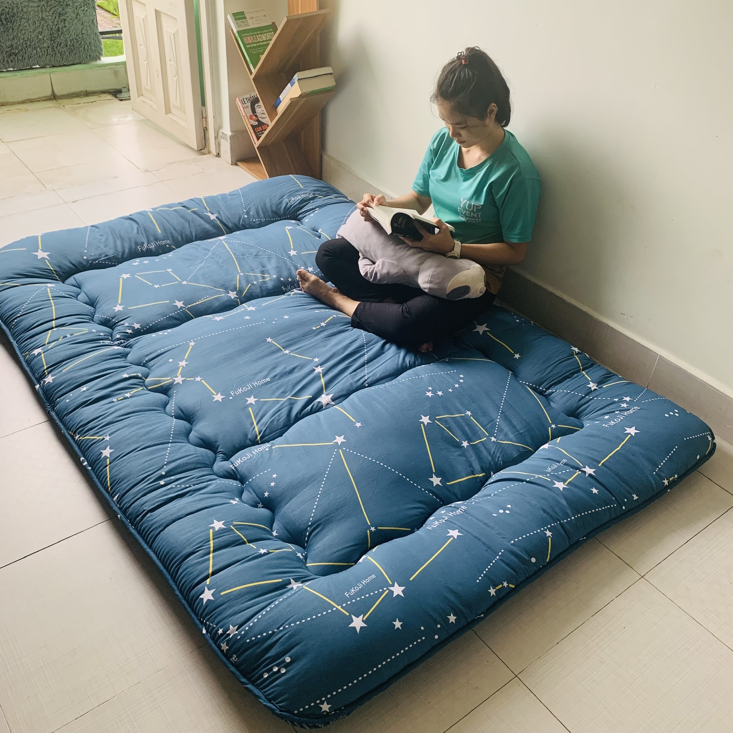 Nệm Topper Nhật Bản, Đệm Ngủ Trải Sàn Gấp Gọn Xuất Nhật, Dòng Cao Cấp, Kích Thước 1mx2m, 1m4x2m, 1m6x2m